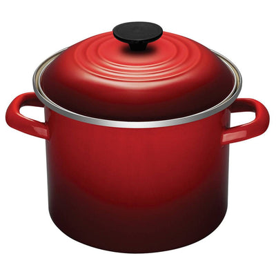 Le Creuset Enameled on Steel Stockpot, 6-Quart, Cerise - Kitchen Universe