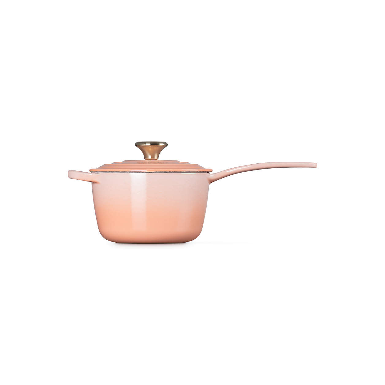 Le Creuset Signature Enameled Cast Iron Sauce Pan with Lid, 1.75-Quart, Peche - Kitchen Universe