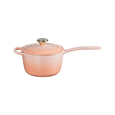 Le Creuset Signature Enameled Cast Iron Sauce Pan with Lid, 1.75-Quart, Peche - Kitchen Universe