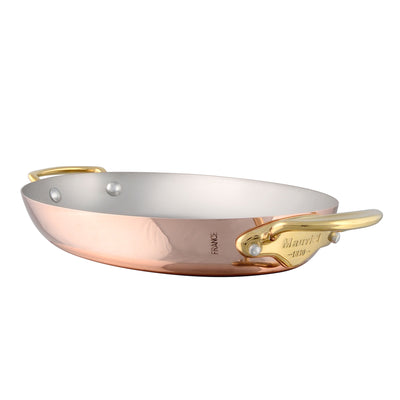 Mauviel M'heritage M150B Copper Oval Pan with Bronze Handles, 11.8-in - Kitchen Universe