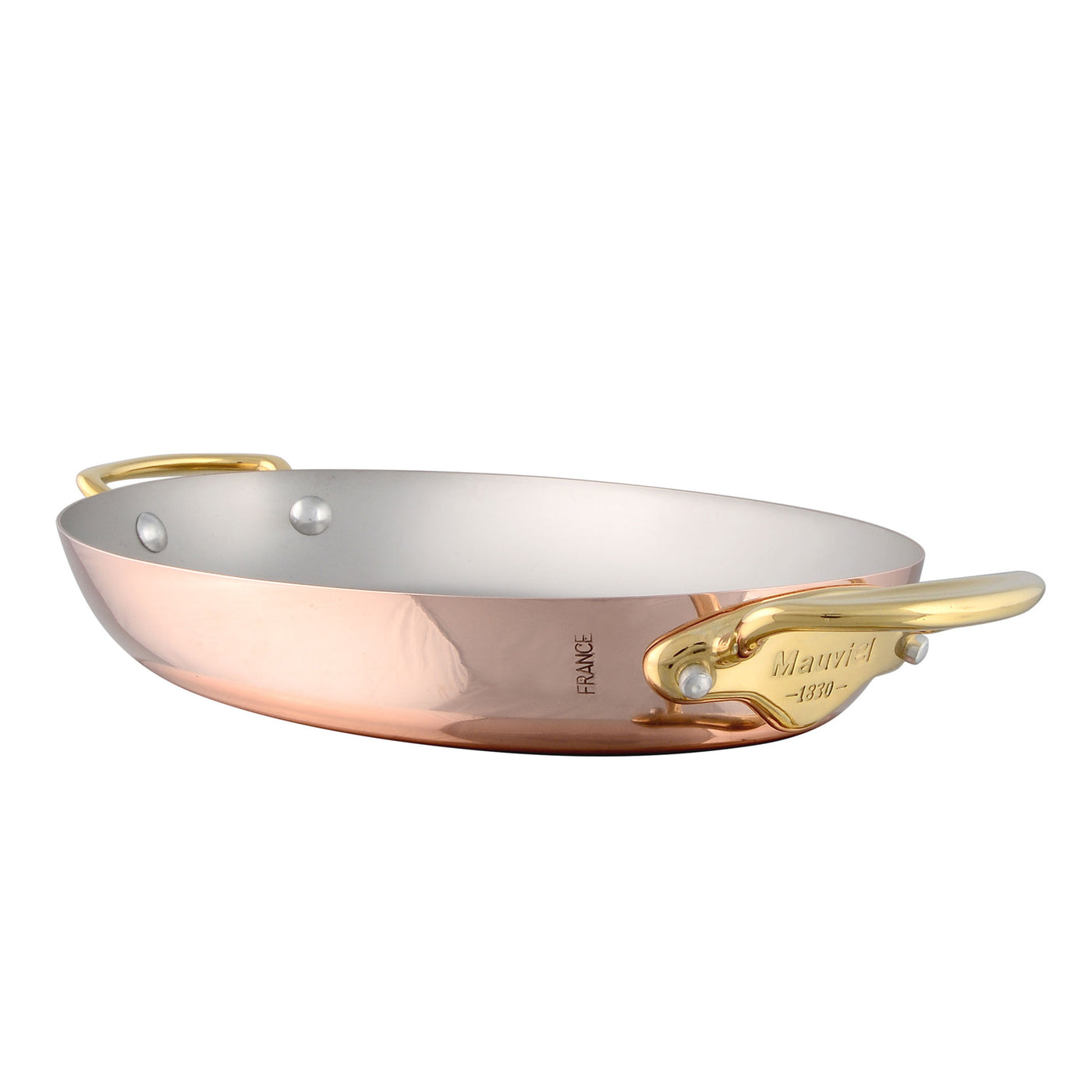 Mauviel M'heritage M150B Copper Oval Pan with Bronze Handles, 14-in - Kitchen Universe