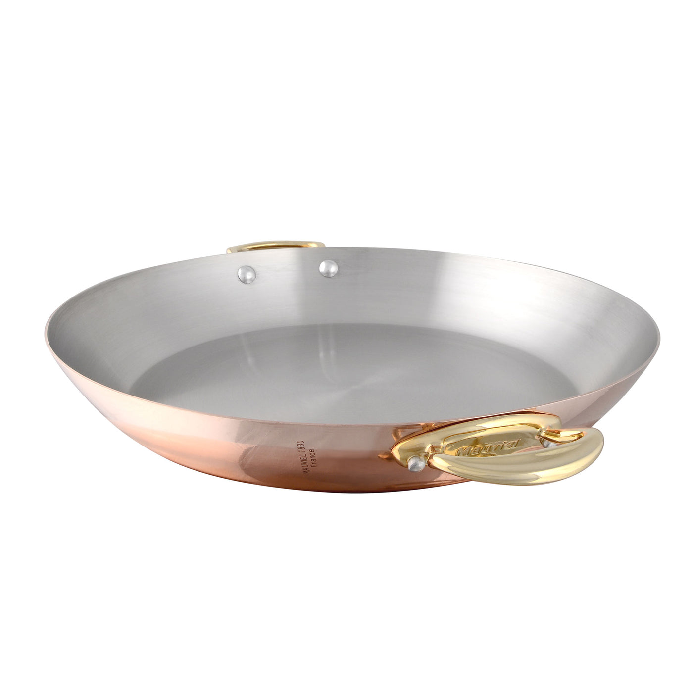 Mauviel M'heritage M150B Copper Paella Pan with Bronze Handles, 14-in - Kitchen Universe