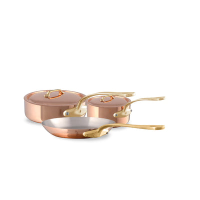 Mauviel M'heritage M200B Copper 5-Piece Cookware w/Lid, Bronze Handles - Kitchen Universe