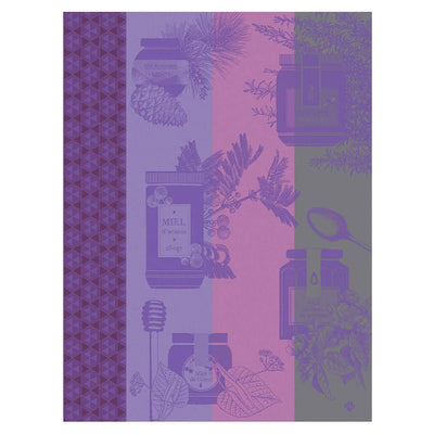 Le Jacquard Francais Miel en Pot Tea Towel, 24 x 31-in, Purple - Kitchen Universe
