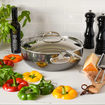 Hestan NanoBond Titanium Stainless Steel Essential Pan With Lid, 3.5-Qt - Kitchen Universe