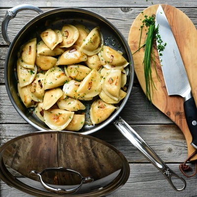 Hestan NanoBond Titanium Stainless Steel Saute Pan With Lid, 3.5-Qt - Kitchen Universe