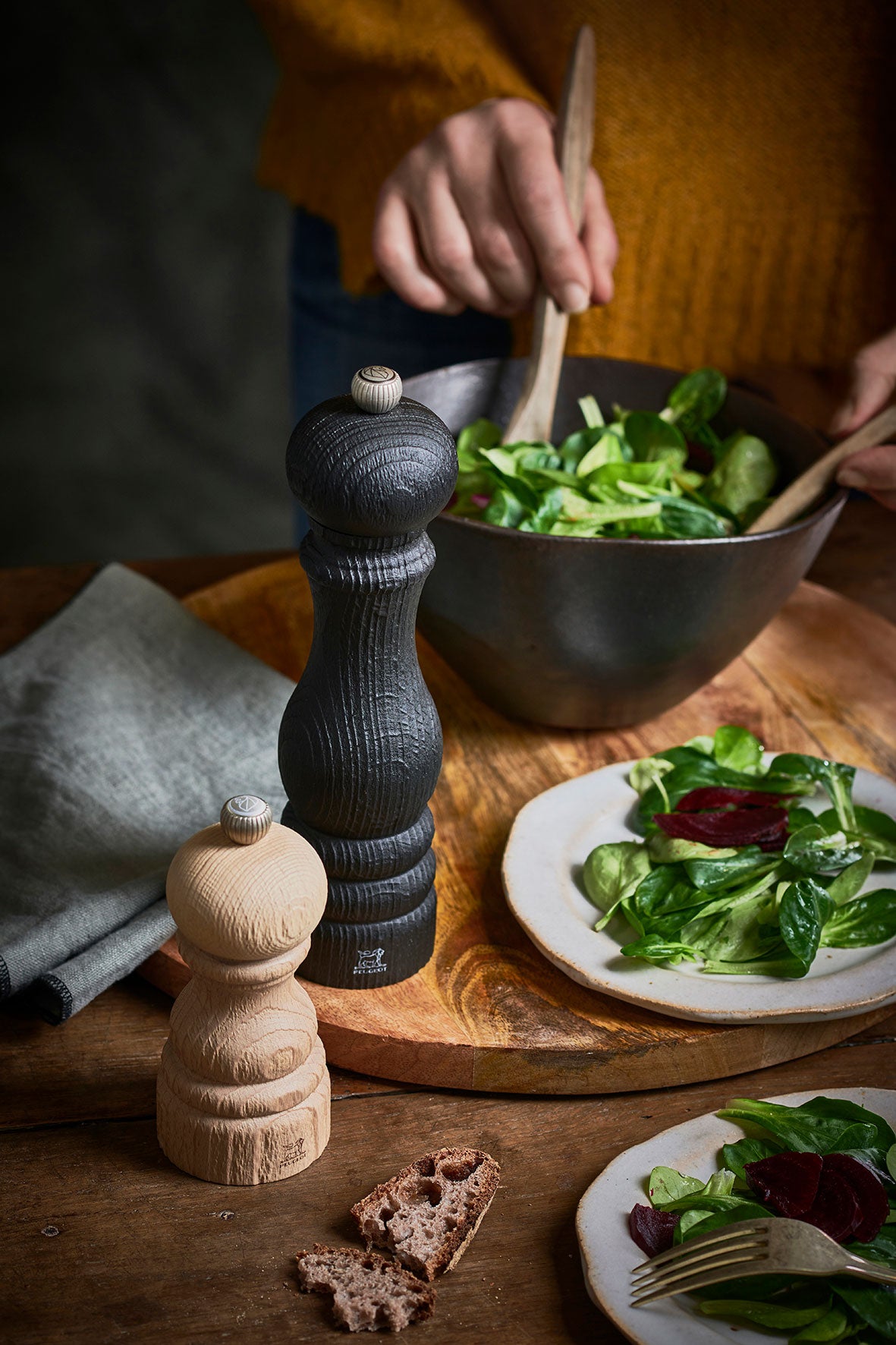 Peugeot Paris Nature Black & Nature Pepper & Salt Mill Set, 12-in - Kitchen Universe