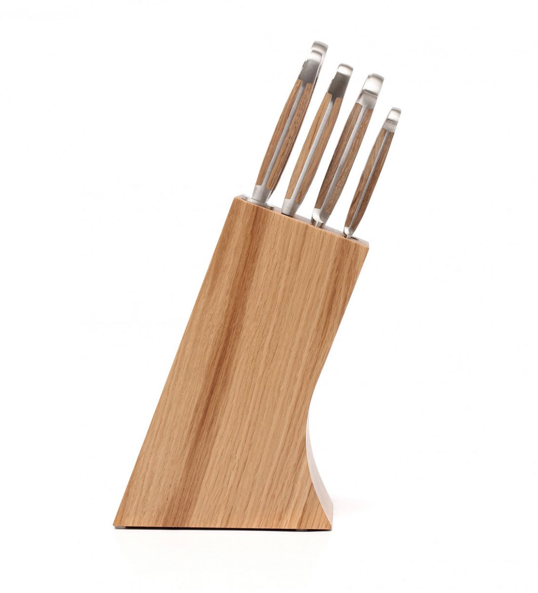 Gude Alpha Barrel Oak Series 9-Piece Knife Block Set, Oak Wood Handle - Kitchen Universe