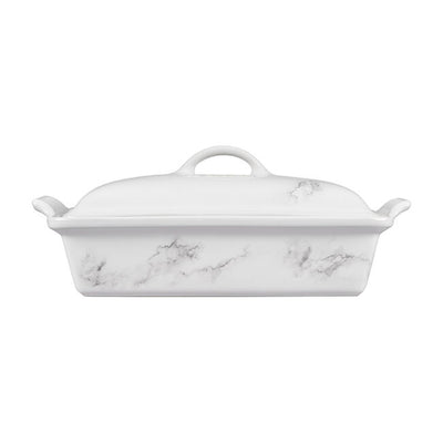 Le Creuset Heritage Stoneware Rectangular Casserole With Lid, 4-Quart, Marble - Kitchen Universe