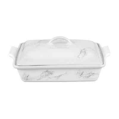 Le Creuset Heritage Stoneware Rectangular Casserole With Lid, 4-Quart, Marble - Kitchen Universe