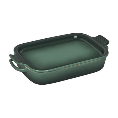 Le Creuset Stoneware Rectangular Dish with Platter Lid, 3-Quart, Artichaut - Kitchen Universe