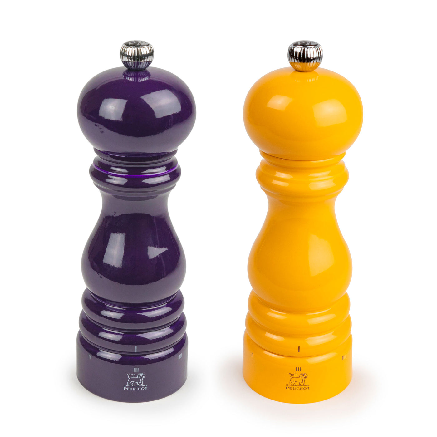 Peugeot Paris u'Select Pepper & Salt Mill Set 7-in, Eggplant and Saffron - Kitchen Universe