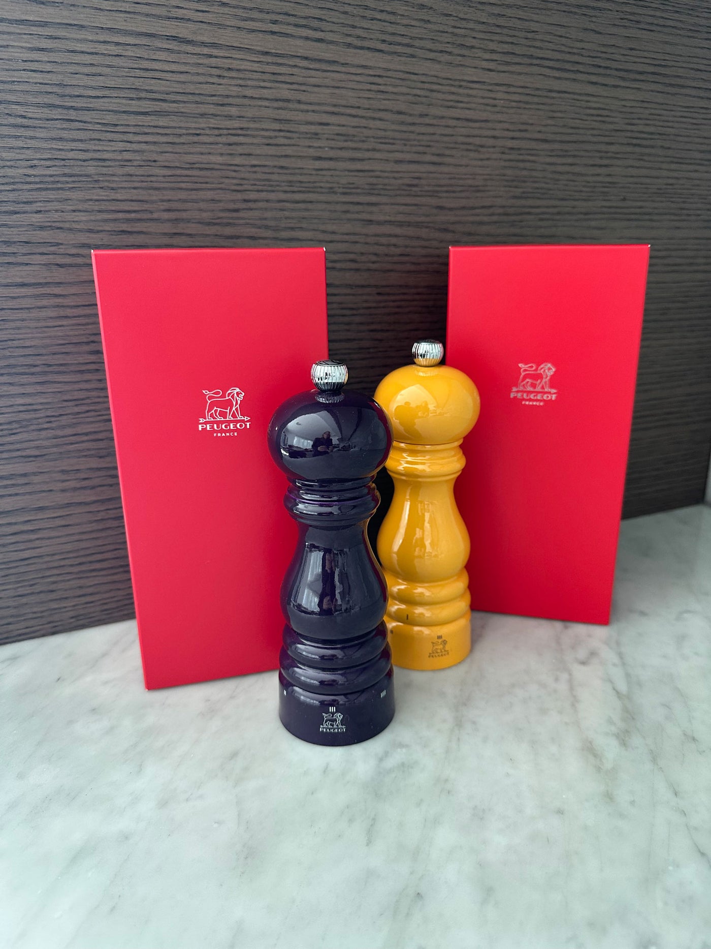 Peugeot Paris u'Select Pepper & Salt Mill Set 7-in, Eggplant and Saffron - Gift Boxed