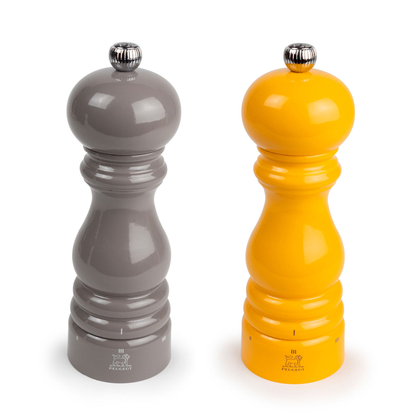 Peugeot Paris u'Select Pepper & Salt Mill Set 7-in, Grey Taupé and Saffron - Kitchen Universe