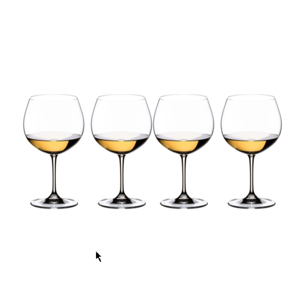 Riedel Vinum 4-Piece Crystal Oaked Chardonnay/Montrachet Wine Glass Set, 21 Oz