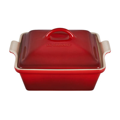 Le Creuset Heritage Covered Square Casserole With Lid, 2.5-Quart, Cerise - Kitchen Universe