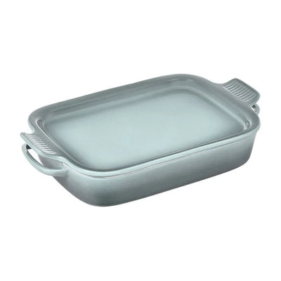 Le Creuset Stoneware Rectangular Dish with Platter Lid, 3-Quart, Sea Salt - Kitchen Universe