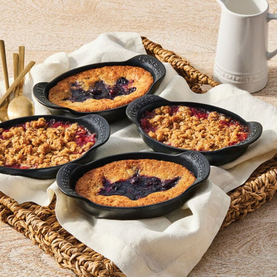 Le Creuset Gourmand Collection 4-Piece Mini Oval Baker Set, 0.3-Quart, Matte Black