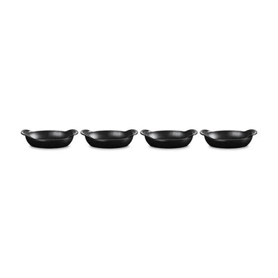 Le Creuset Gourmand Collection 4-Piece Mini Oval Baker Set, 0.3-Quart, Matte Black