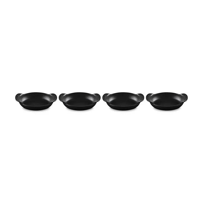 Le Creuset Gourmand Collection 4-Piece Mini Oval Baker Set, 0.3-Quart, Matte Black