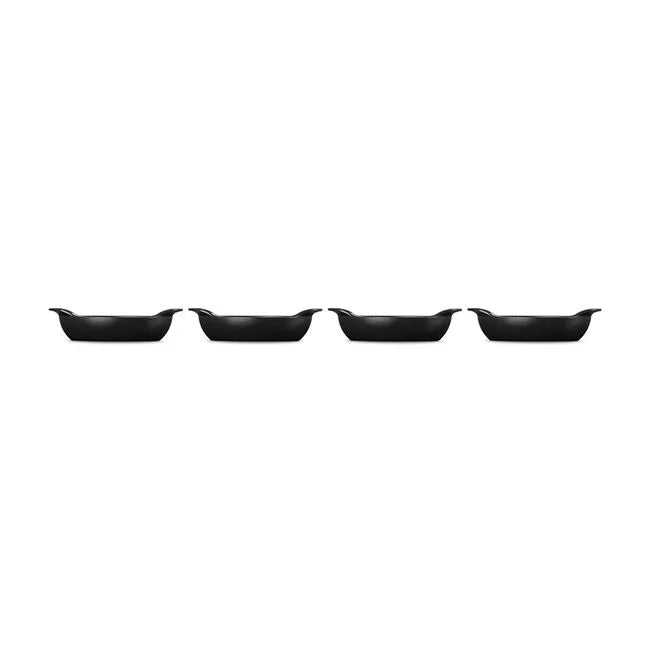 Le Creuset Gourmand Collection 4-Piece Mini Oval Baker Set, 0.3-Quart, Matte Black