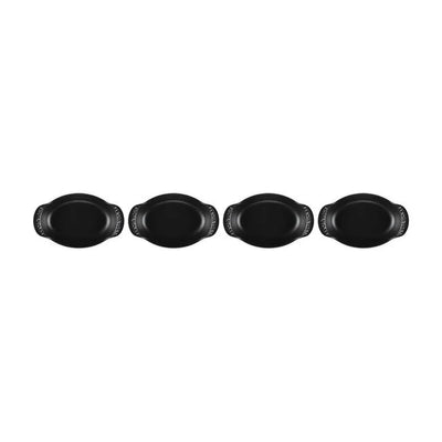 Le Creuset Gourmand Collection 4-Piece Mini Oval Baker Set, 0.3-Quart, Matte Black