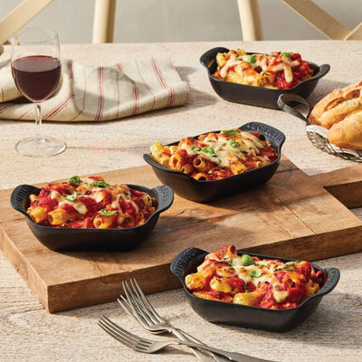 Le Creuset Gourmand Collection 4-Piece Mini Rectangular Baker Set, 0.3-Quart, Matte Black - Kitchen Universe