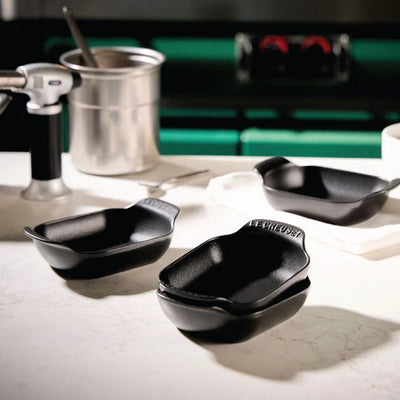 Le Creuset Gourmand Collection 4-Piece Mini Rectangular Baker Set, 0.3-Quart, Matte Black - Kitchen Universe