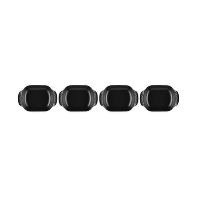 Le Creuset Gourmand Collection 4-Piece Mini Rectangular Baker Set, 0.3-Quart, Matte Black - Kitchen Universe