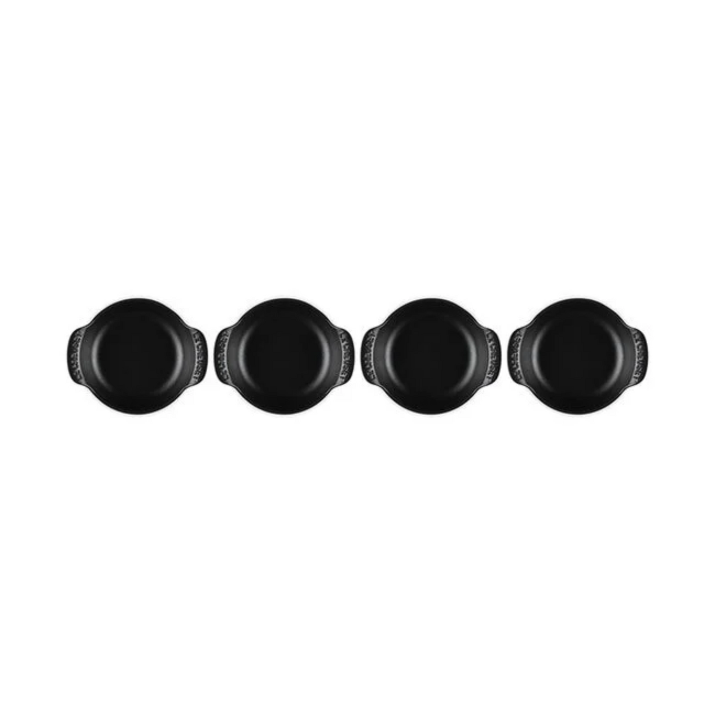 Le Creuset Gourmand Collection 4-Piece Mini Round Braiser with Lid Set, 0.3-Quart, Matte Black - Kitchen Universe