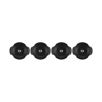 Le Creuset Gourmand Collection 4-Piece Mini Round Braiser with Lid Set, 0.3-Quart, Matte Black - Kitchen Universe