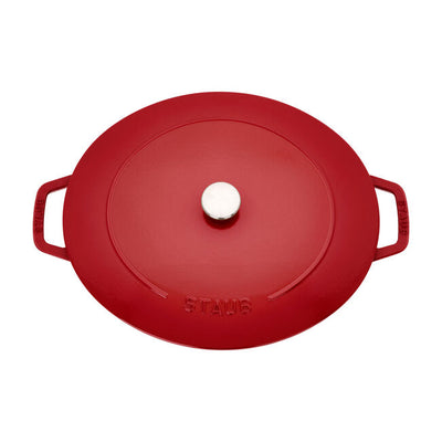 Staub Cast Iron Wide Oval Dutch Oven, 6.25-qt, Cherry - Kitchen Universe