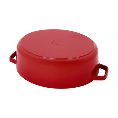 Staub Cast Iron Wide Oval Dutch Oven, 6.25-qt, Cherry - Kitchen Universe