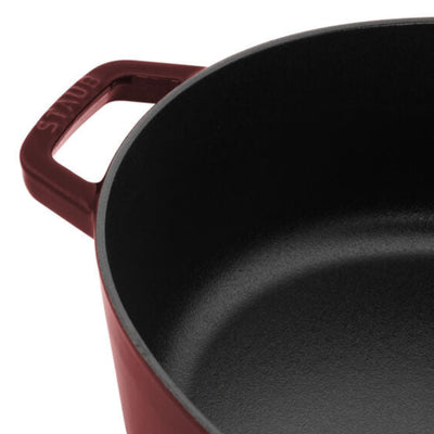 Staub Cast Iron Wide Oval Dutch Oven, 6.25-qt, Grenadine