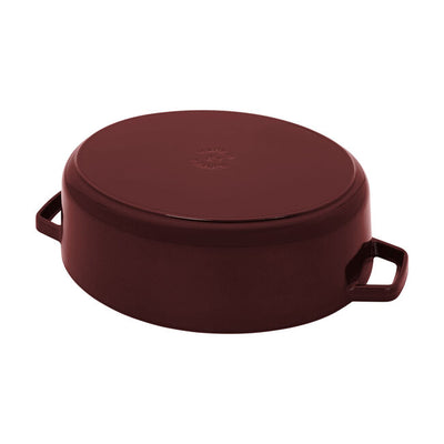 Staub Cast Iron Wide Oval Dutch Oven, 6.25-qt, Grenadine