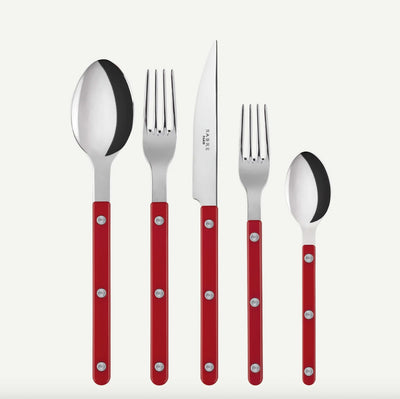 Sabre Bistrot 5-Piece Flatware Set, Red - Kitchen Universe