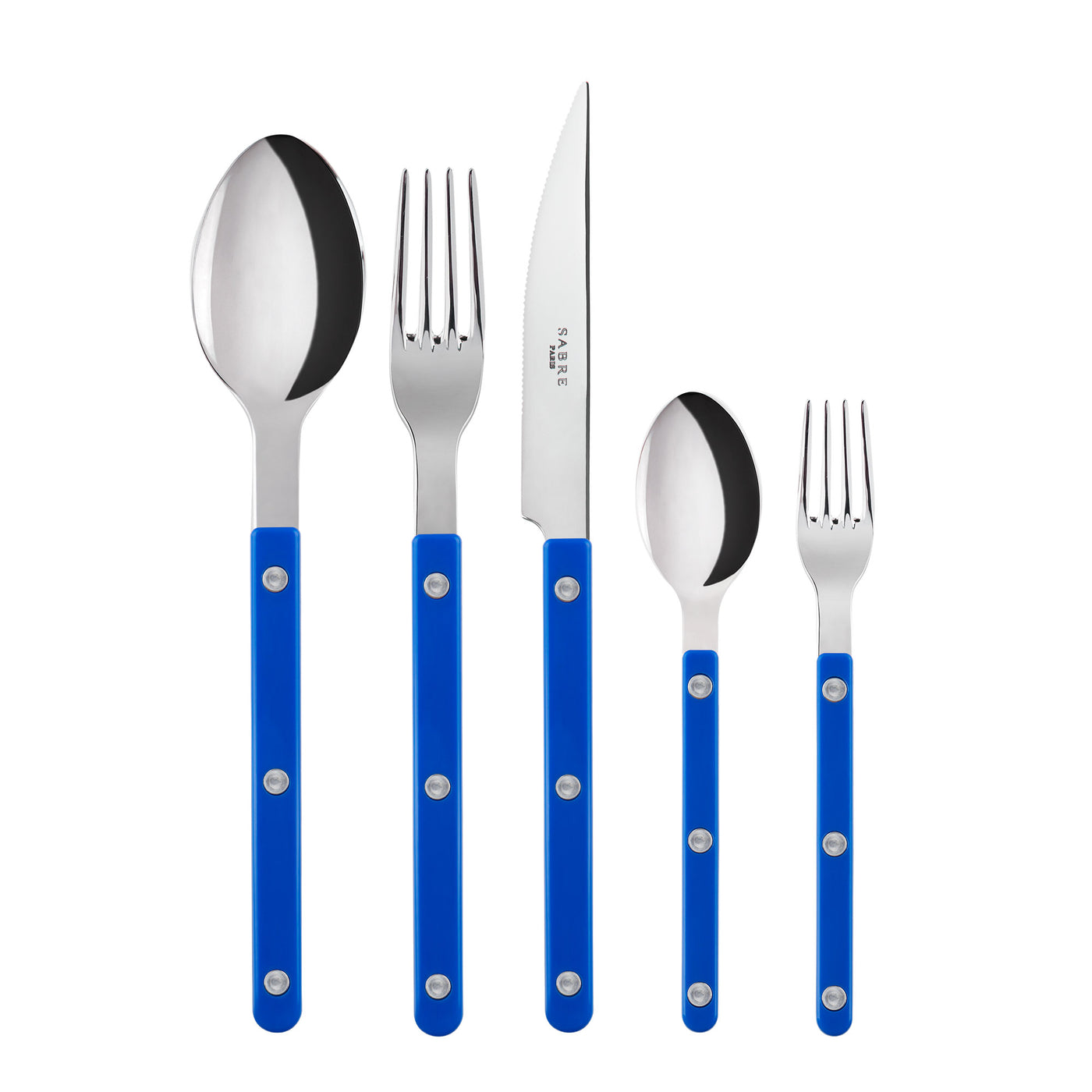 Sabre Bistrot 5-Piece Flatware Set, Lapis Blue
