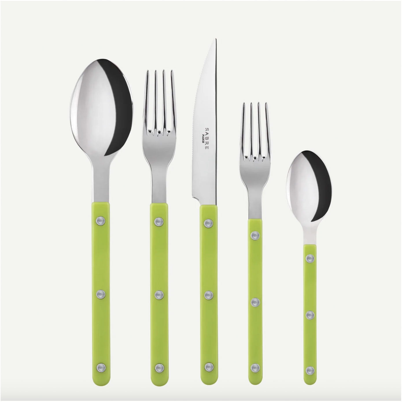 Sabre Bistrot 5-Piece Flatware Set, Lime - Kitchen Universe