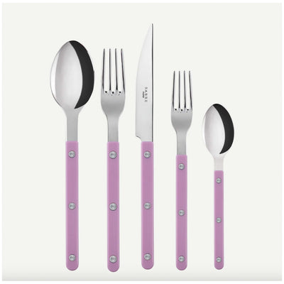 Sabre Bistrot 5-Piece Flatware Set, Pink - Kitchen Universe