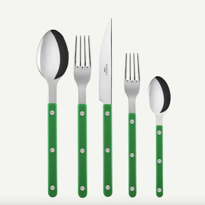 Sabre Bistrot 5-Piece Flatware Set, Garden Green - Kitchen Universe