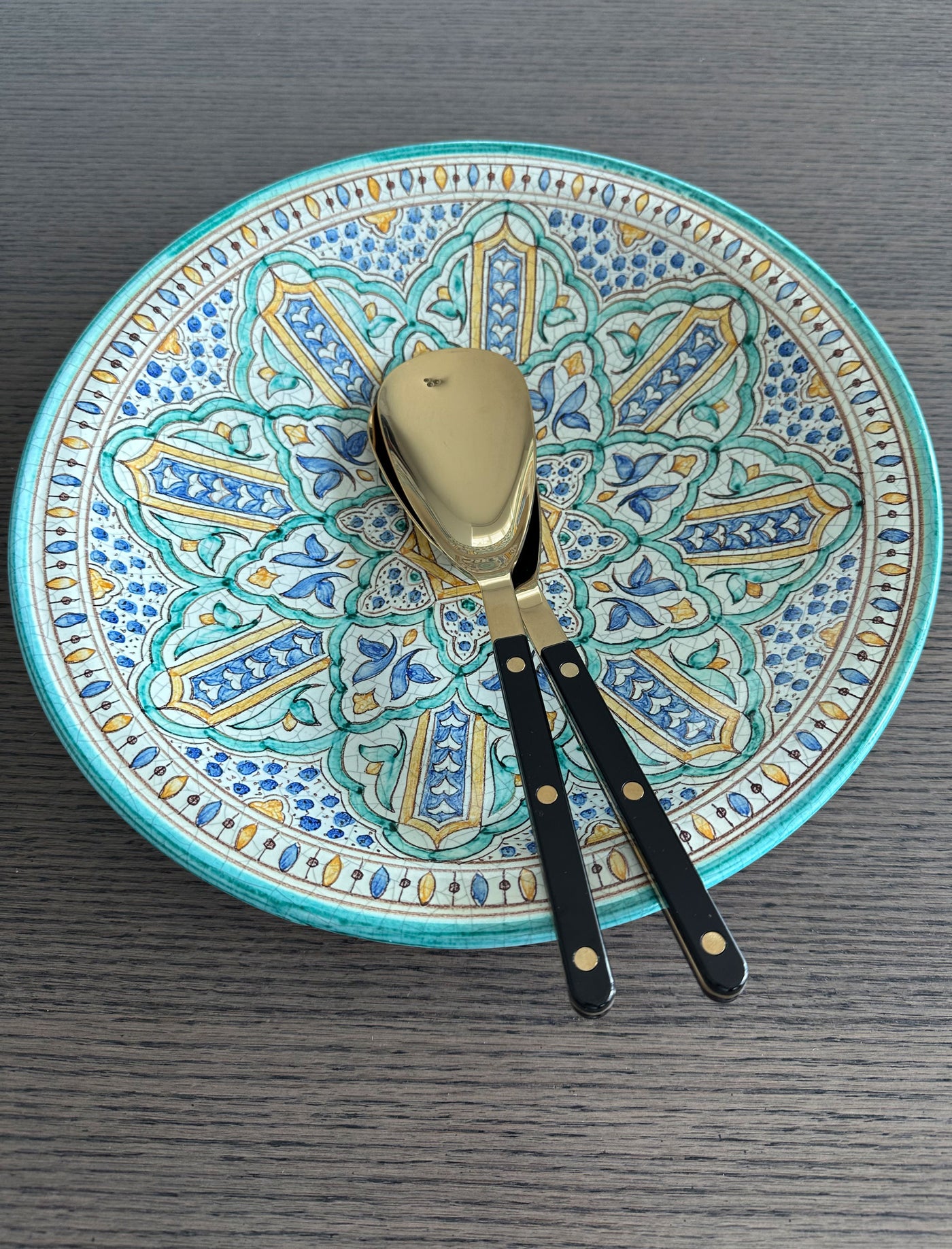 Sabre Bistrot Gold Rice Spoon, Black - Kitchen Universe
