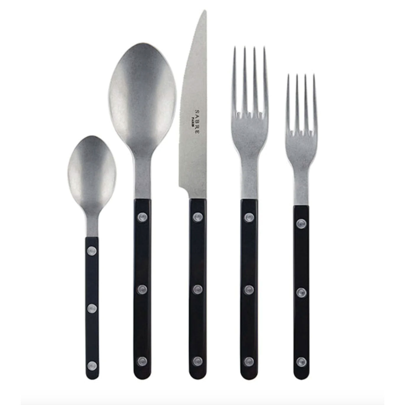 Sabre Bistrot Vintage 5-Piece Flatware Set, Black - Kitchen Universe