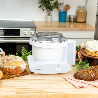 Bosch Machine 6.5 Qt. Universal Plus Mixer With Sourdough Bundle, White