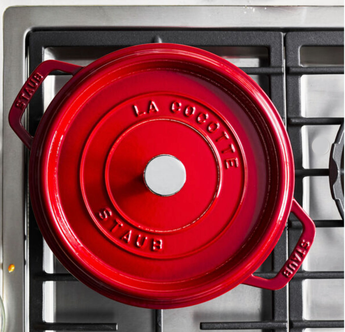 Staub Cast Iron Round Cocotte Oven 7-Quart, Cherry Red