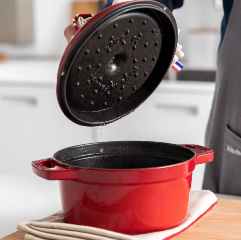 Staub Cast Iron Round Dutch Oven Cocotte 5.5-qt, White