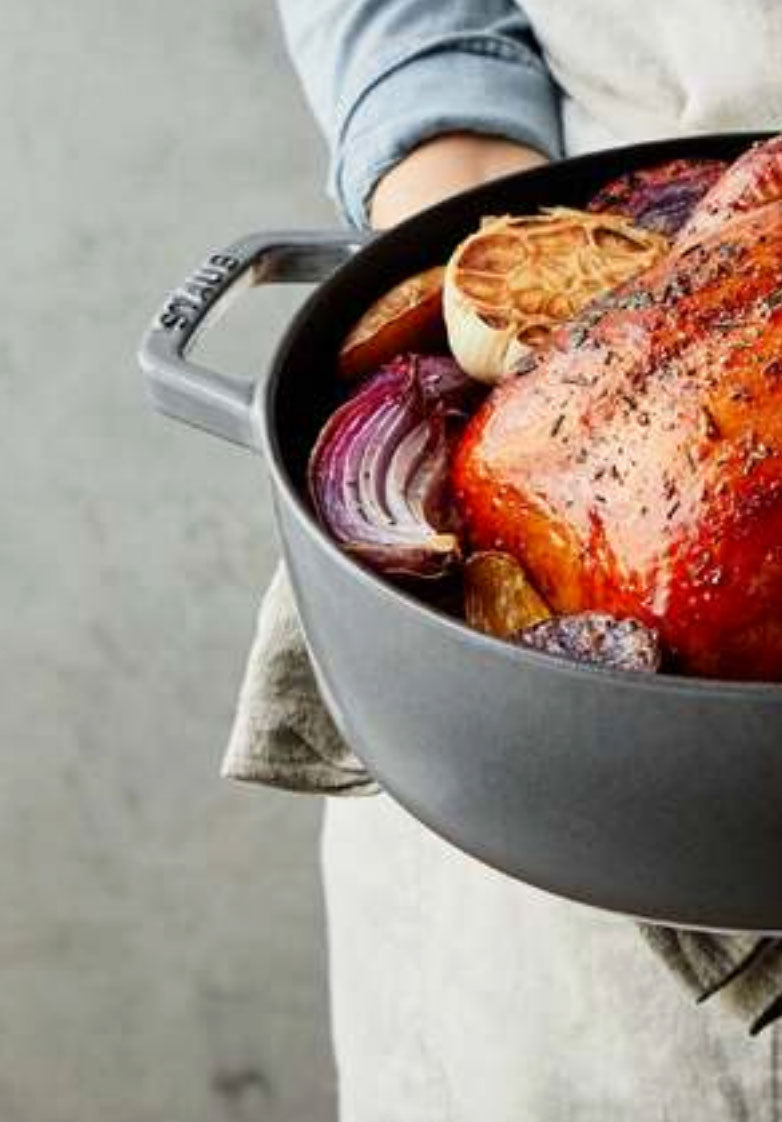 Staub Cast Iron Round Cocotte Oven 7-Quart, Graphite Grey