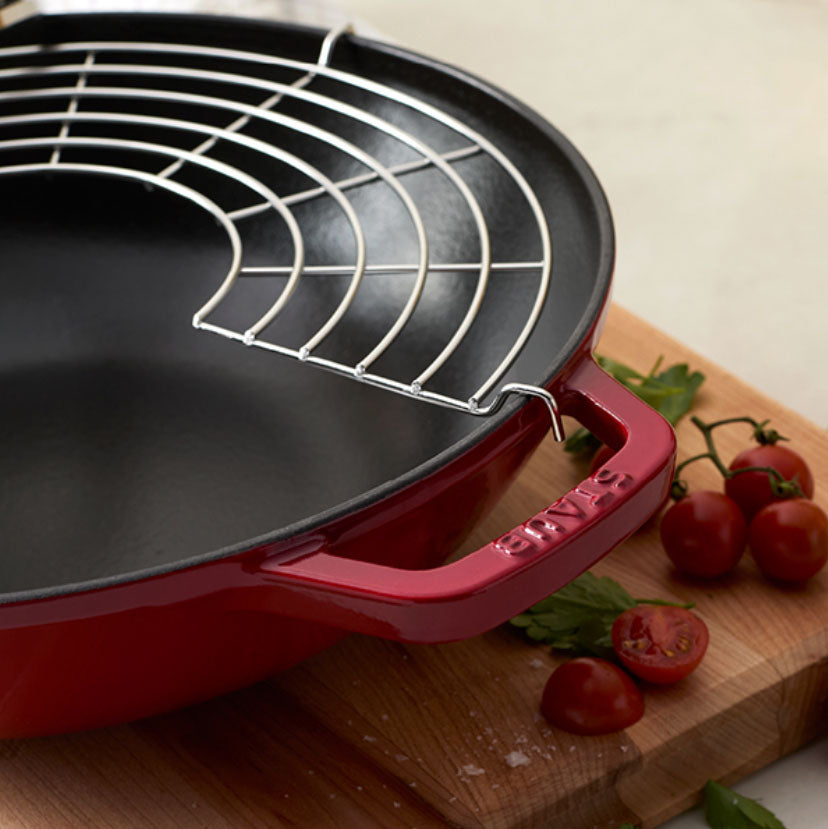 Staub Cast Iron Perfect Pan, 4.5 qt, Grenadine