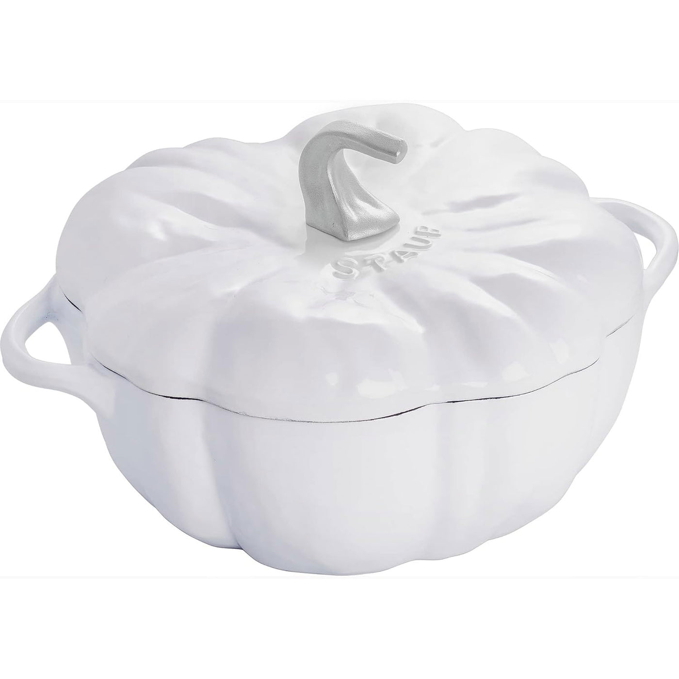 Staub Cast Iron Pumpkin Cocotte 3.5-Quart, White