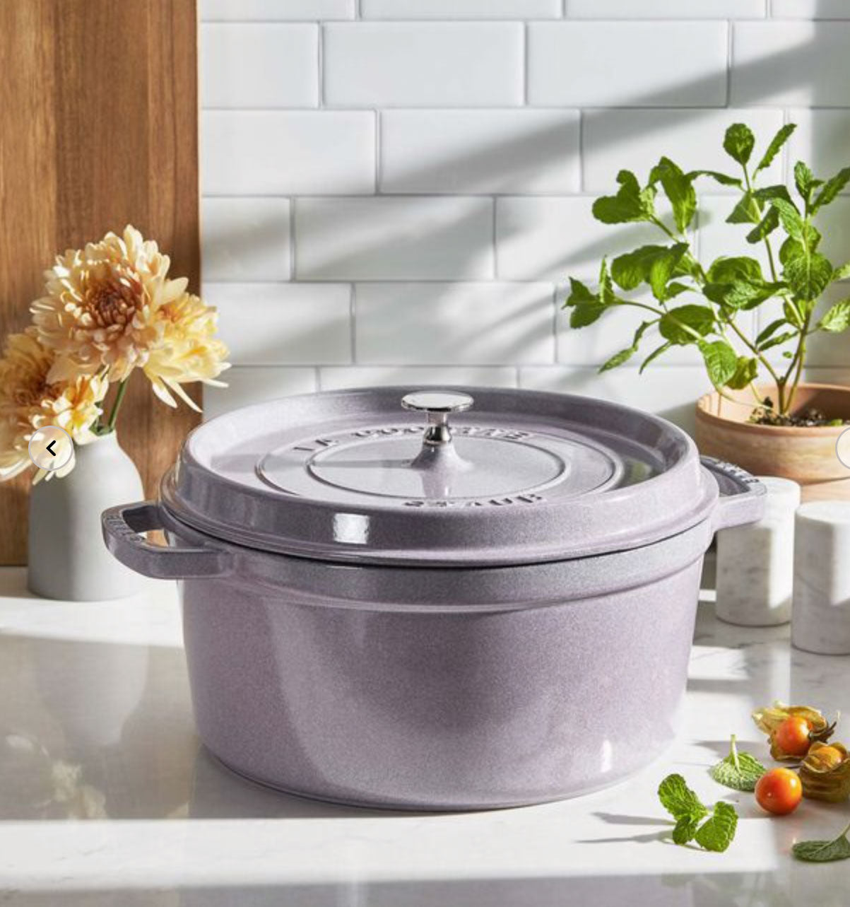 Staub Cast Iron Round Dutch Oven 4 qt, Lilac