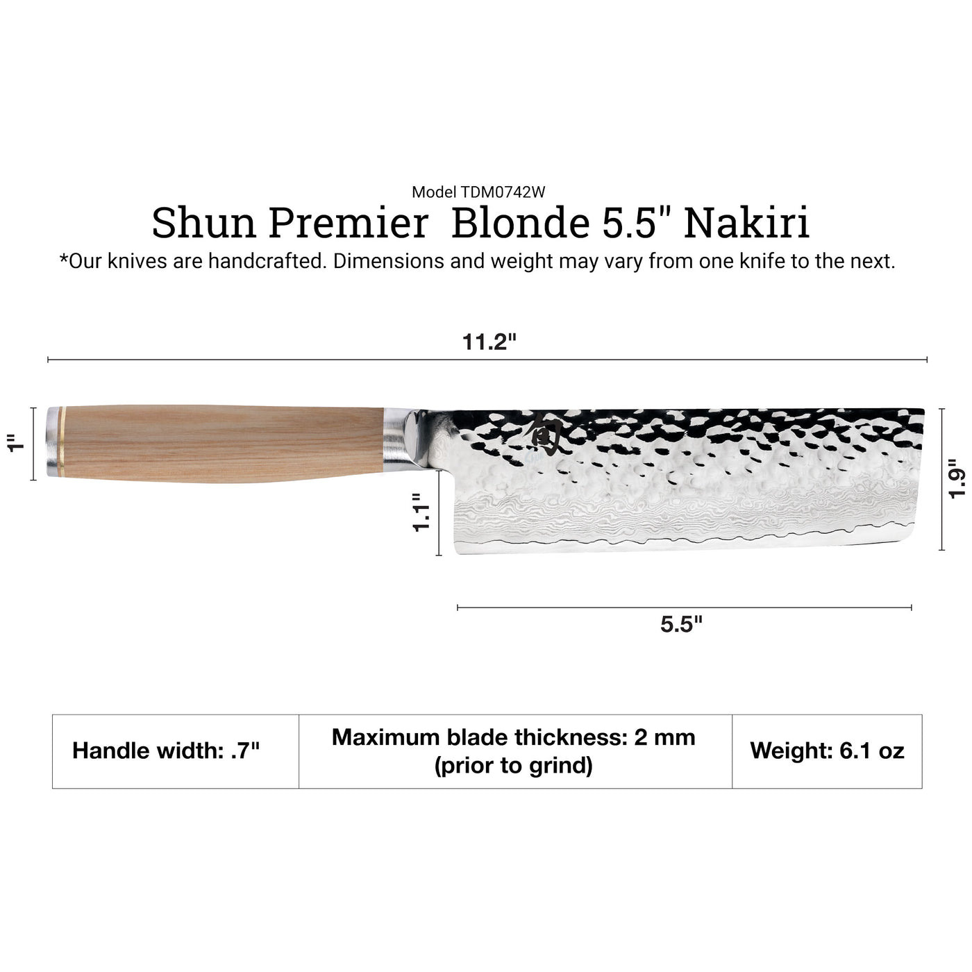 Shun Premier Blonde Nakiri Knife, 5.5-in - Kitchen Universe